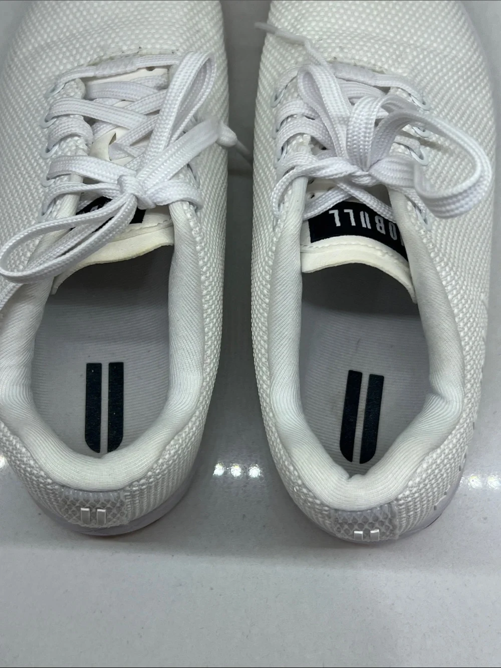 NOBULL White Knit Training weightlifting Shoes with Gum Outsole Size 8